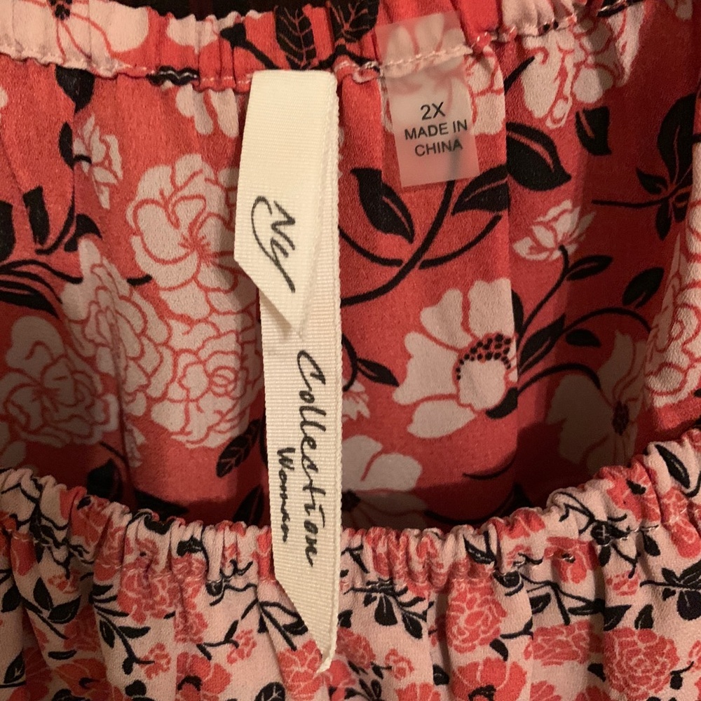 Coral multi pattern blouse - Picture 2 of 4